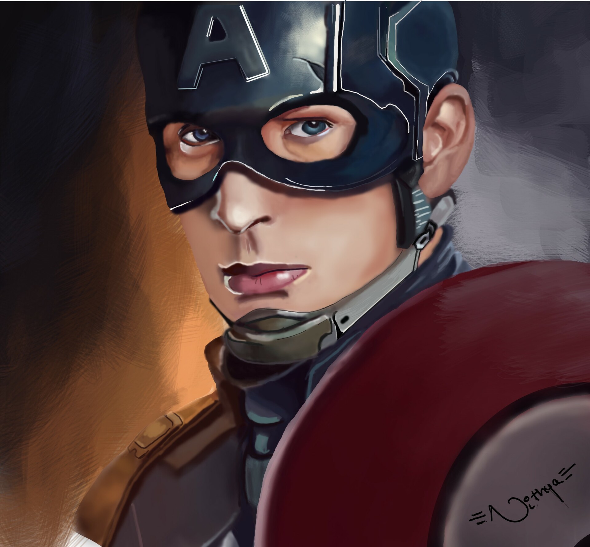 Artstation Captain America Digital Painting Nithya B