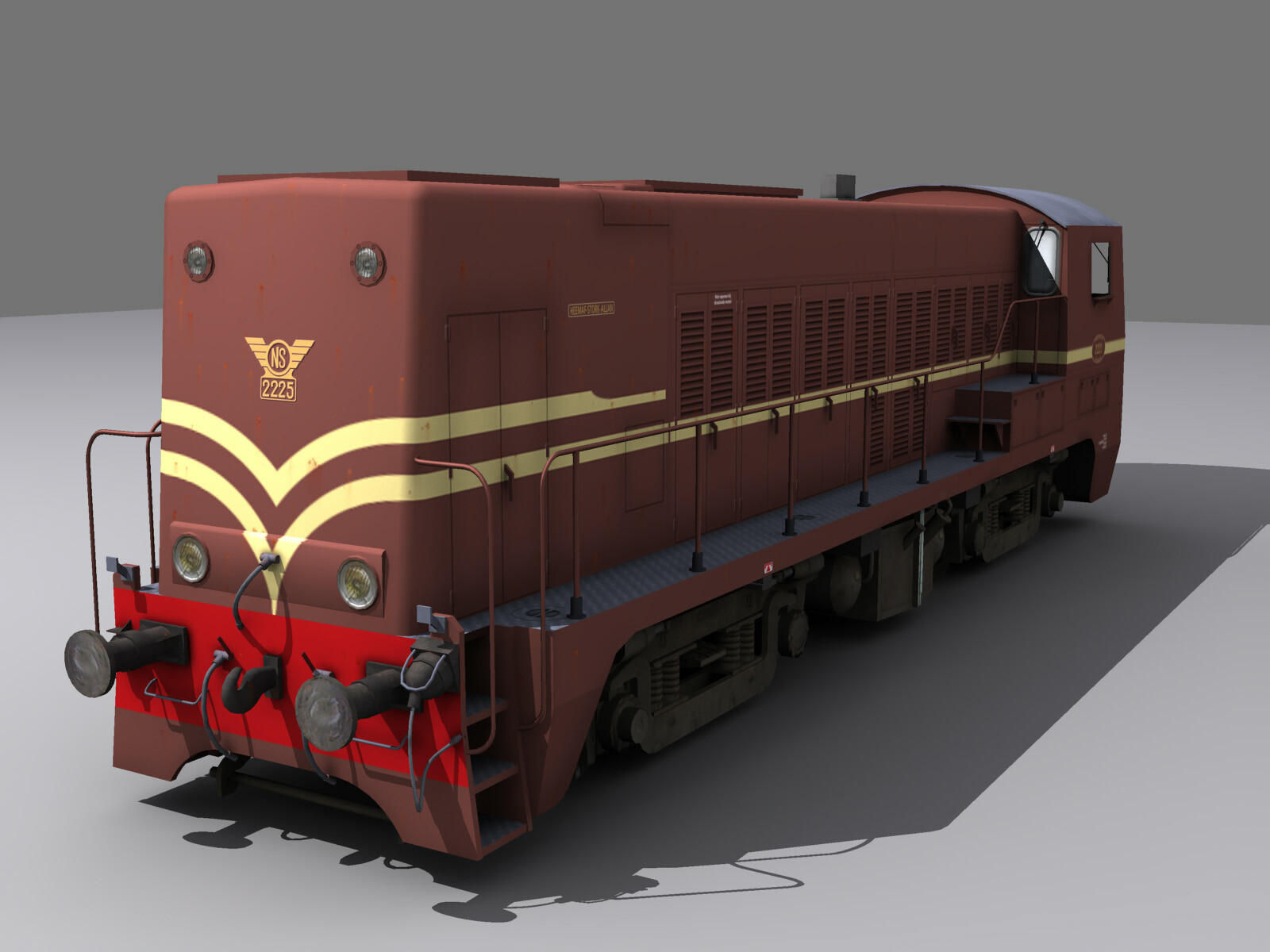 2200 diesel shunter, rendered in 3ds max. Dutch national railways