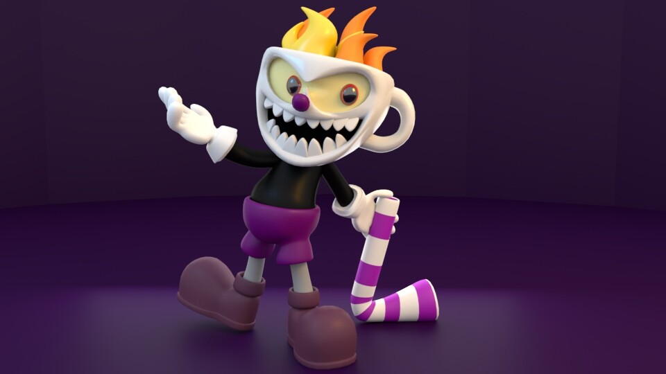 Evil cuphead and mugman plush store