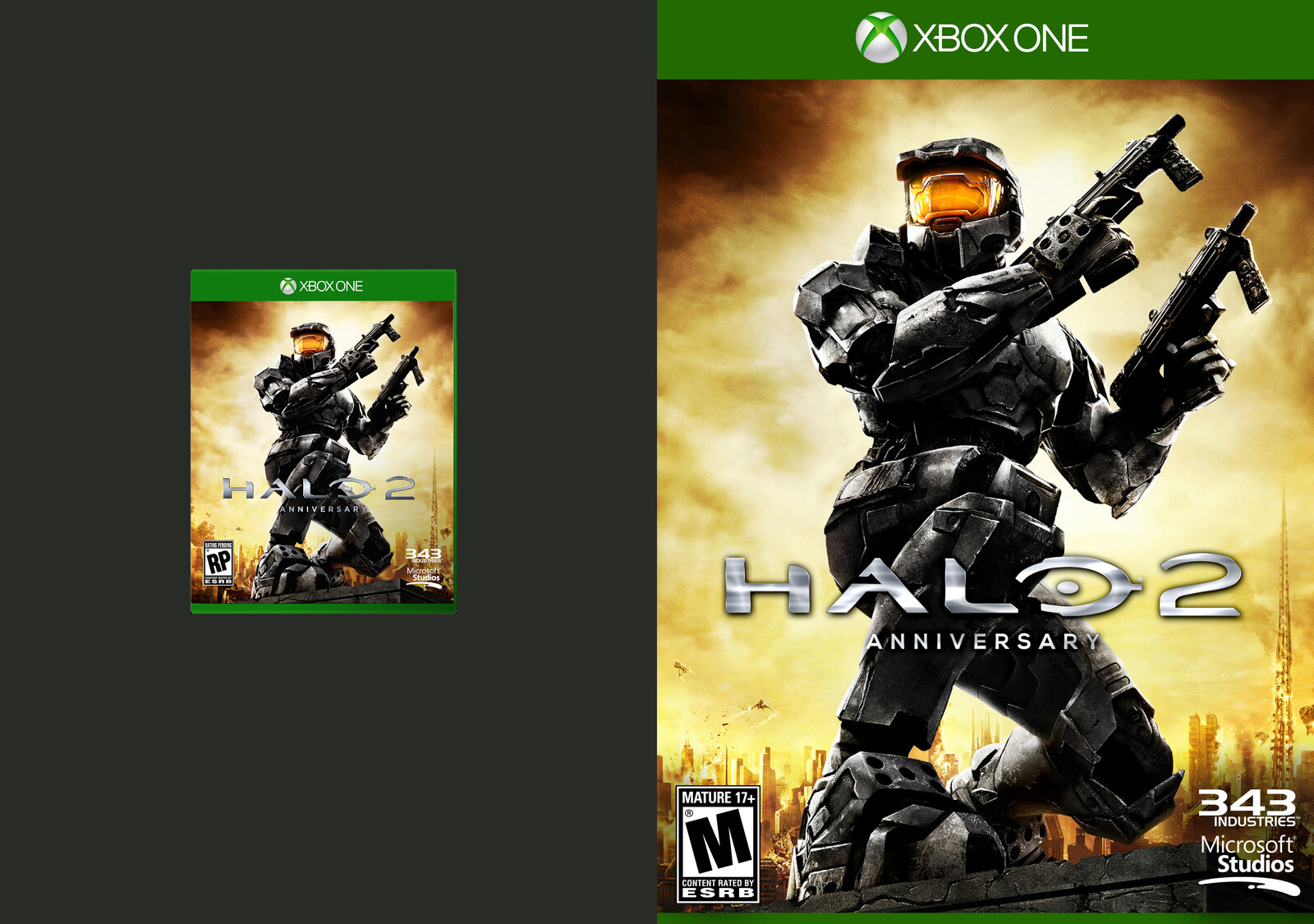 Halo 2 Anniversary (original scan cover vs. upscaled)