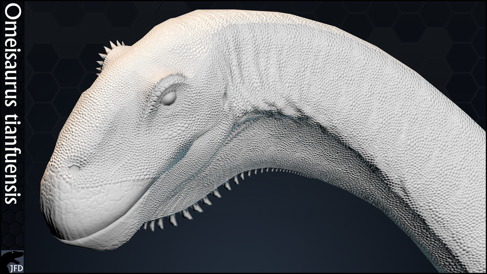Omeisaurus tianfuensis head normal map render.