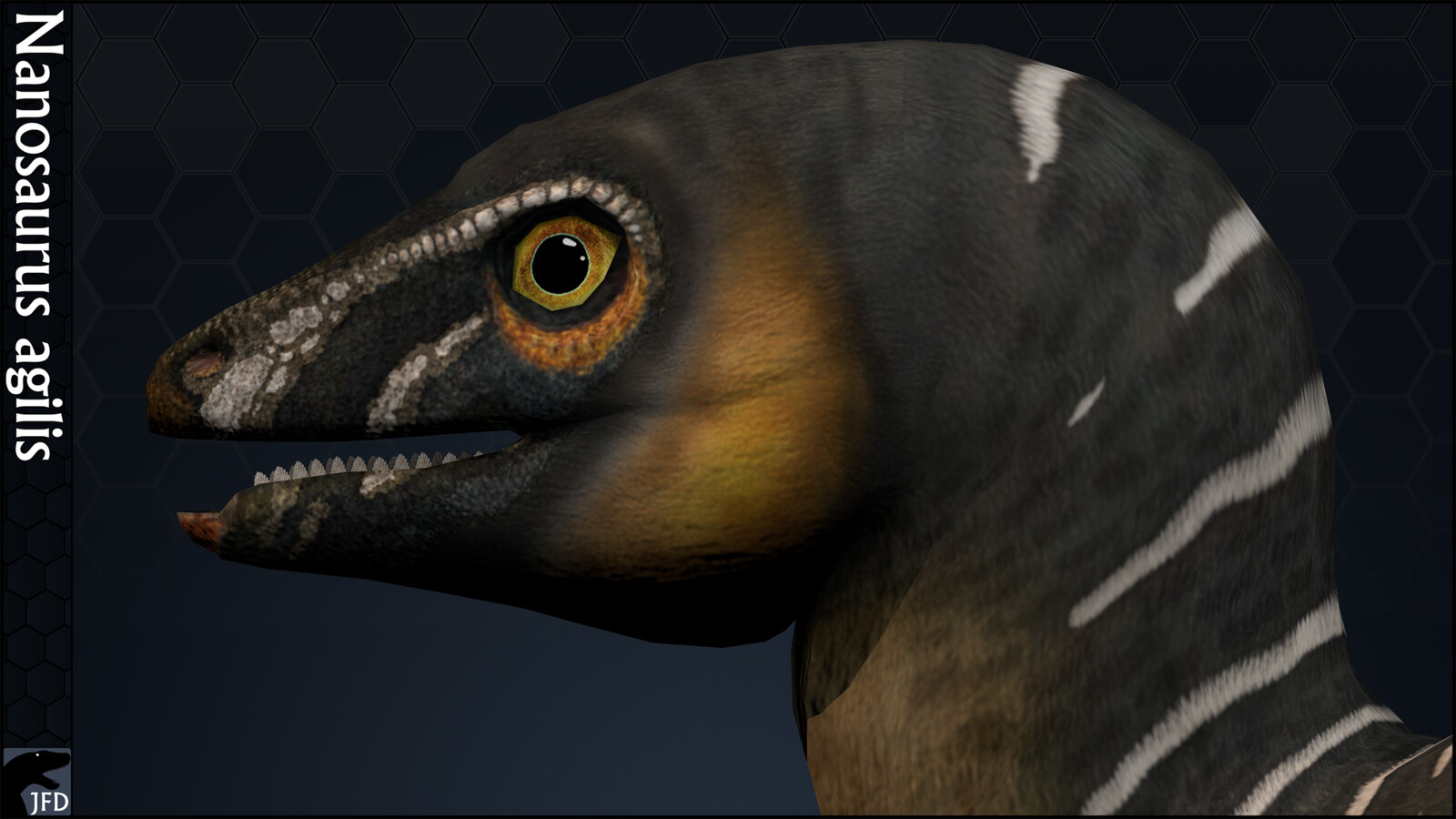 Nanosaurus agilis head full render.