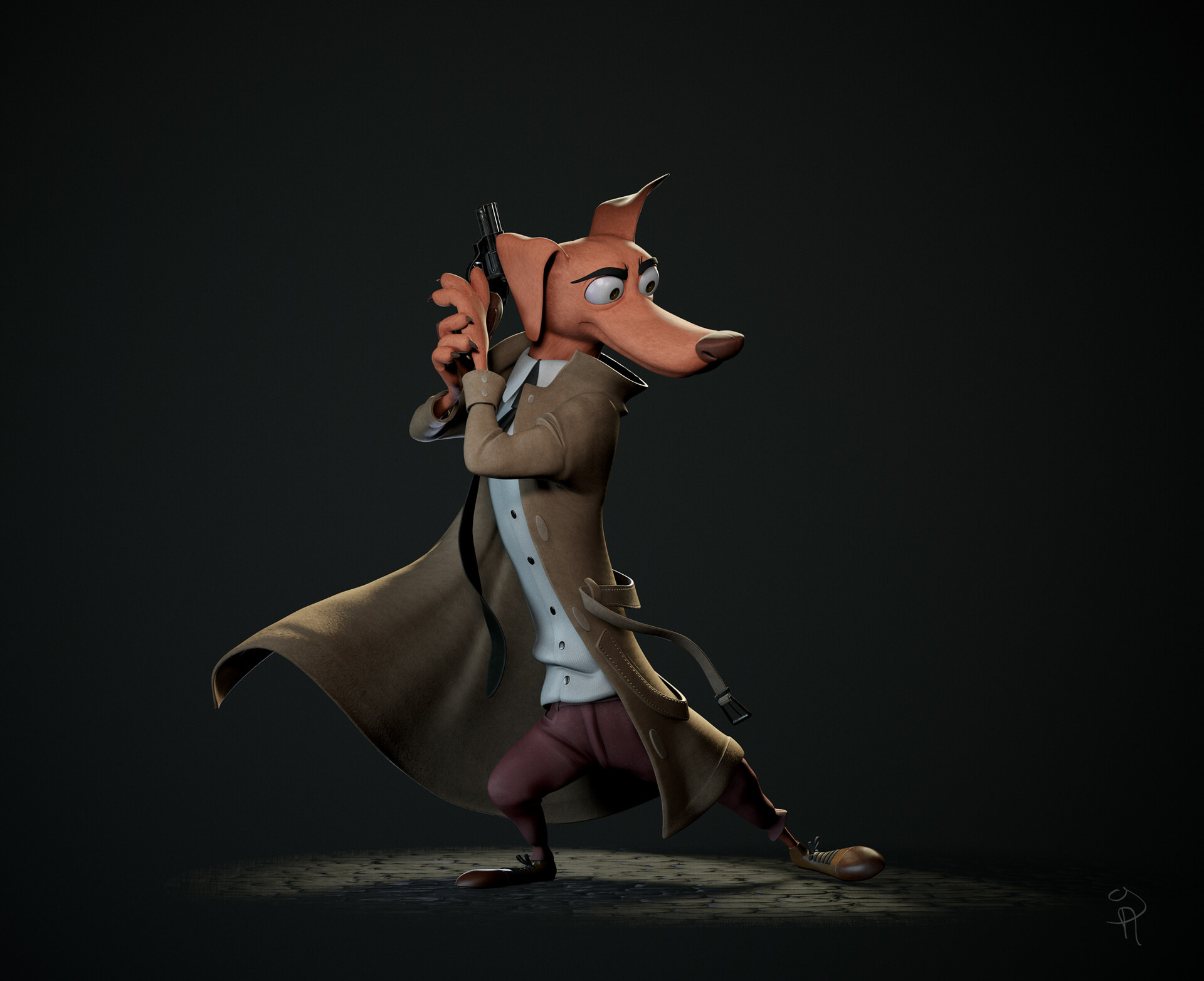 D maris Alejo Detective Dog CARTOON