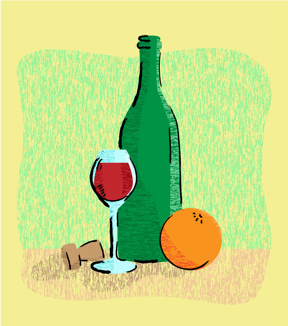 Vector-created scene of various objects
