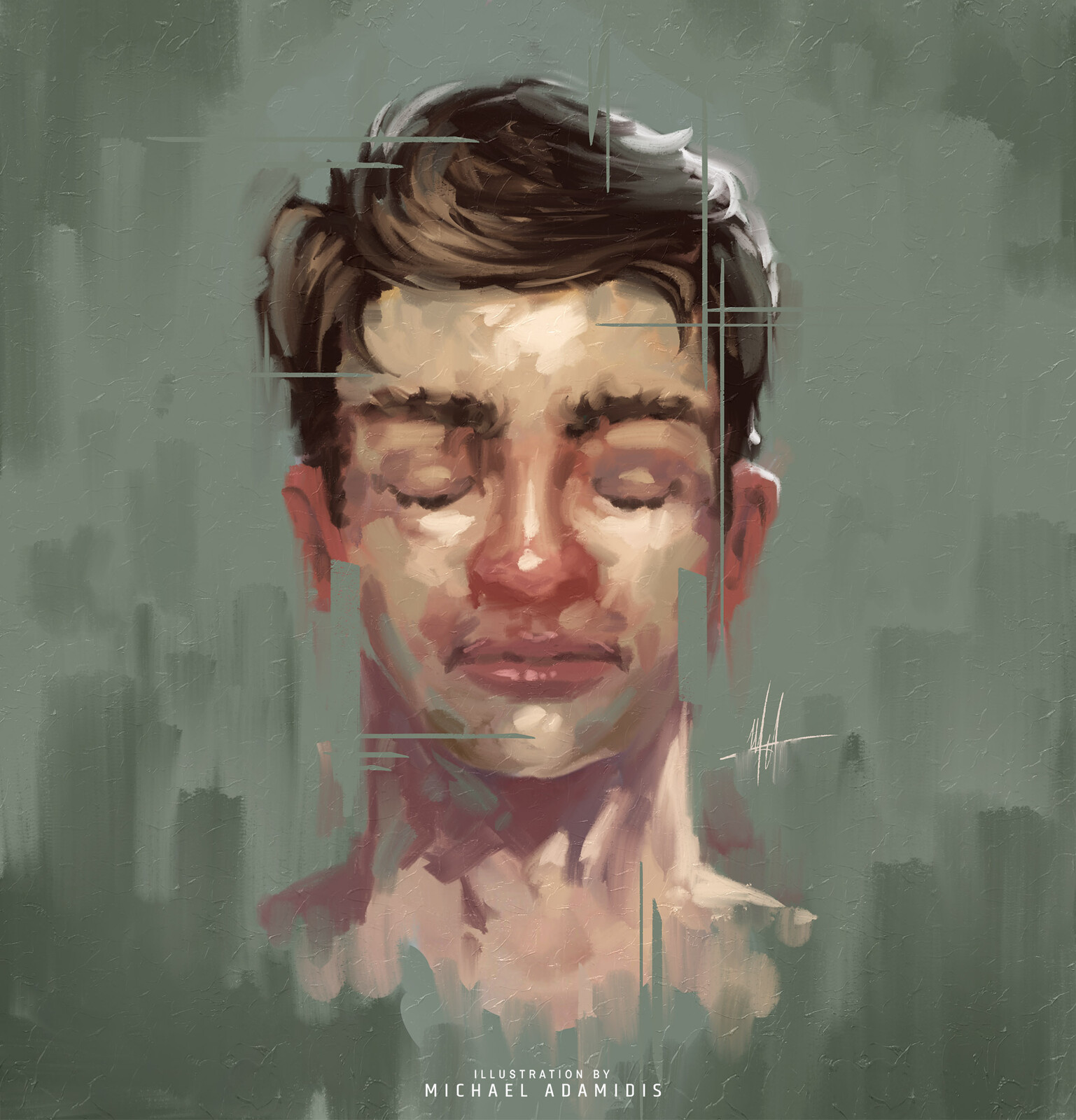 Digital Oil Painting - The Silent Victim - Portrait 