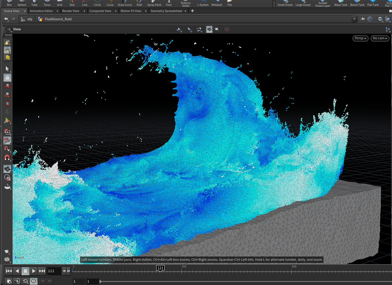 Artstation Big Round Wave Test On Beach Houdini Flip Fluid