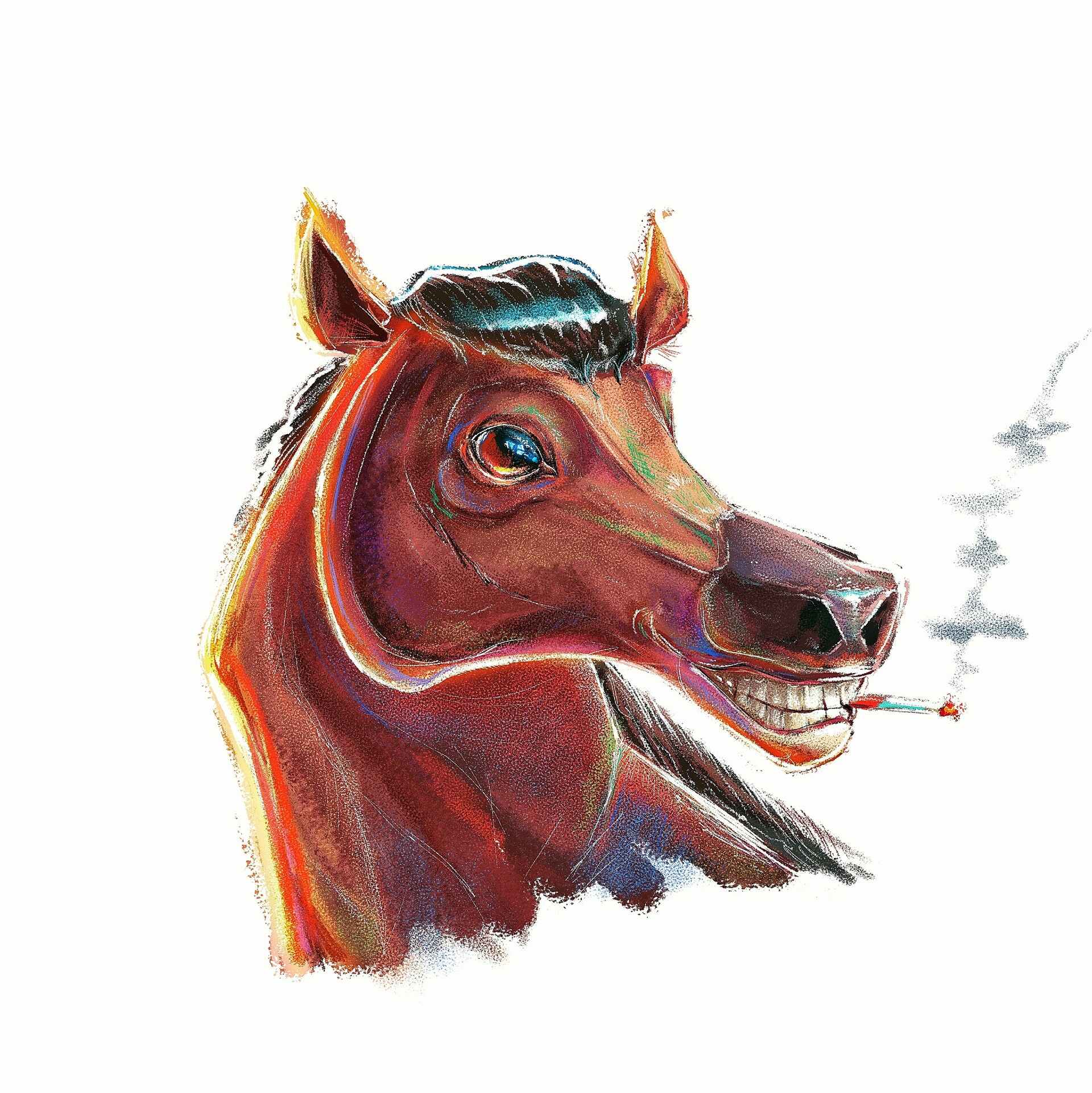 ArtStation Smoking horse