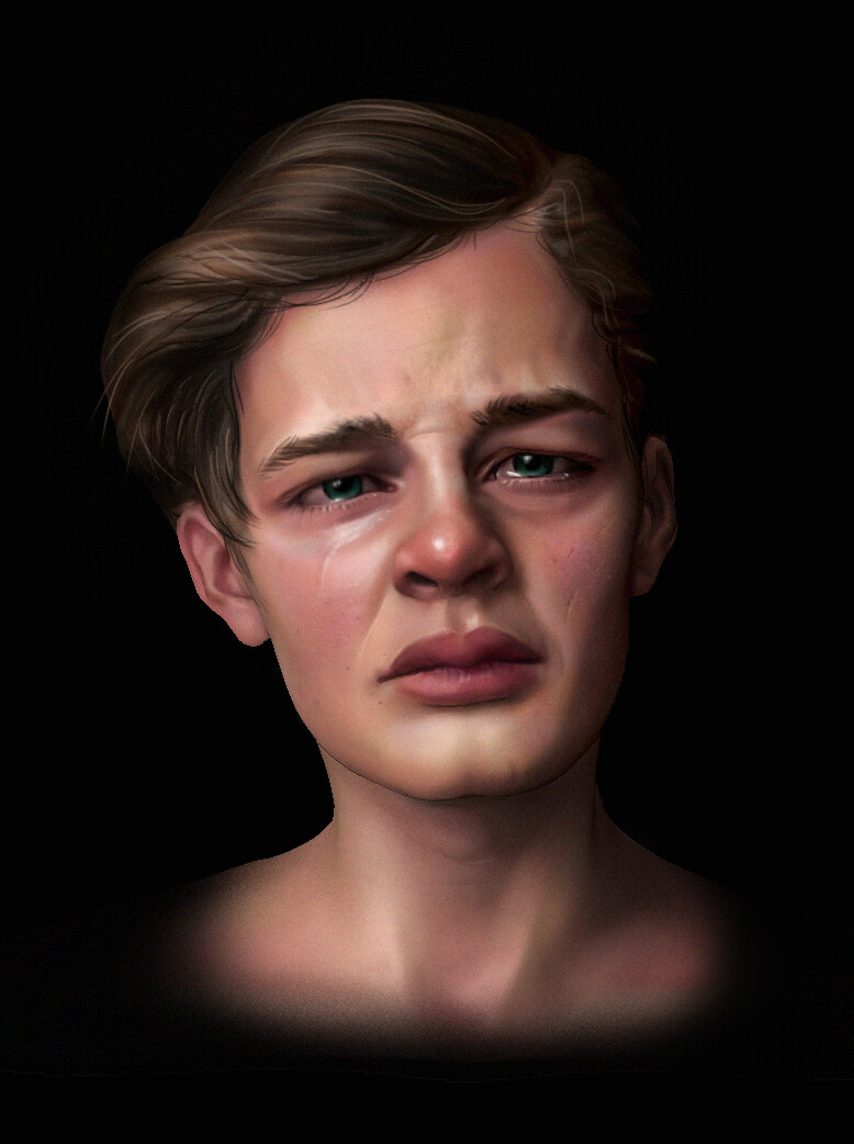 Sad Crying Man Face