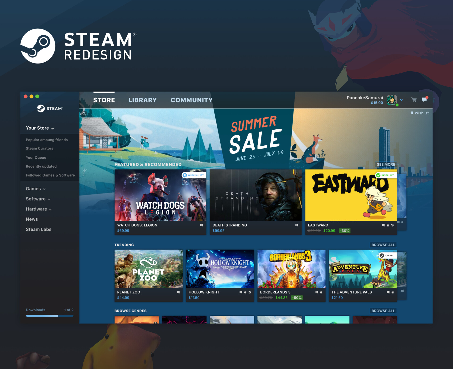 Steam Store Page Redesign (1/2) by Seb Jachec on Dribbble