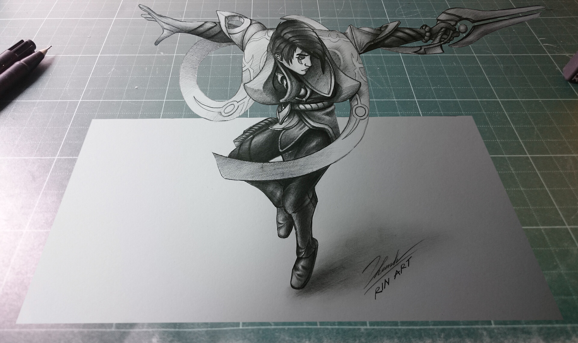 Artstation Aphelios Rin Art 3d Art Pencil Drawing Rin Art