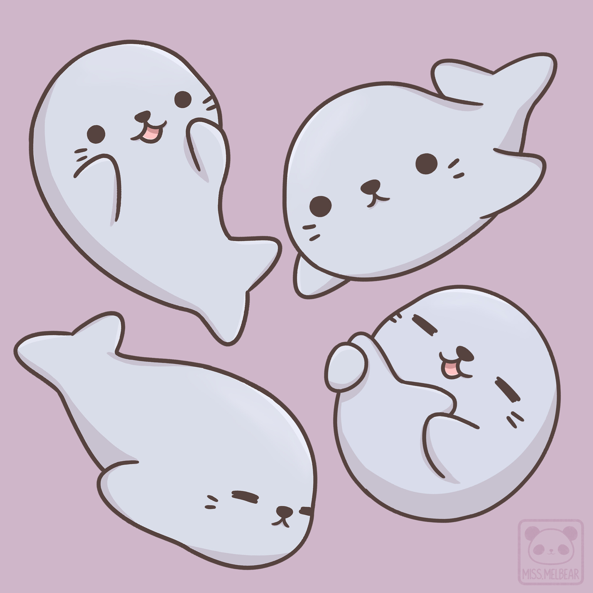 Melissa Chan Baby Seal Stickers The seal has whiskers, so you'll have to draw three beards on each side of your face. melissa chan baby seal stickers