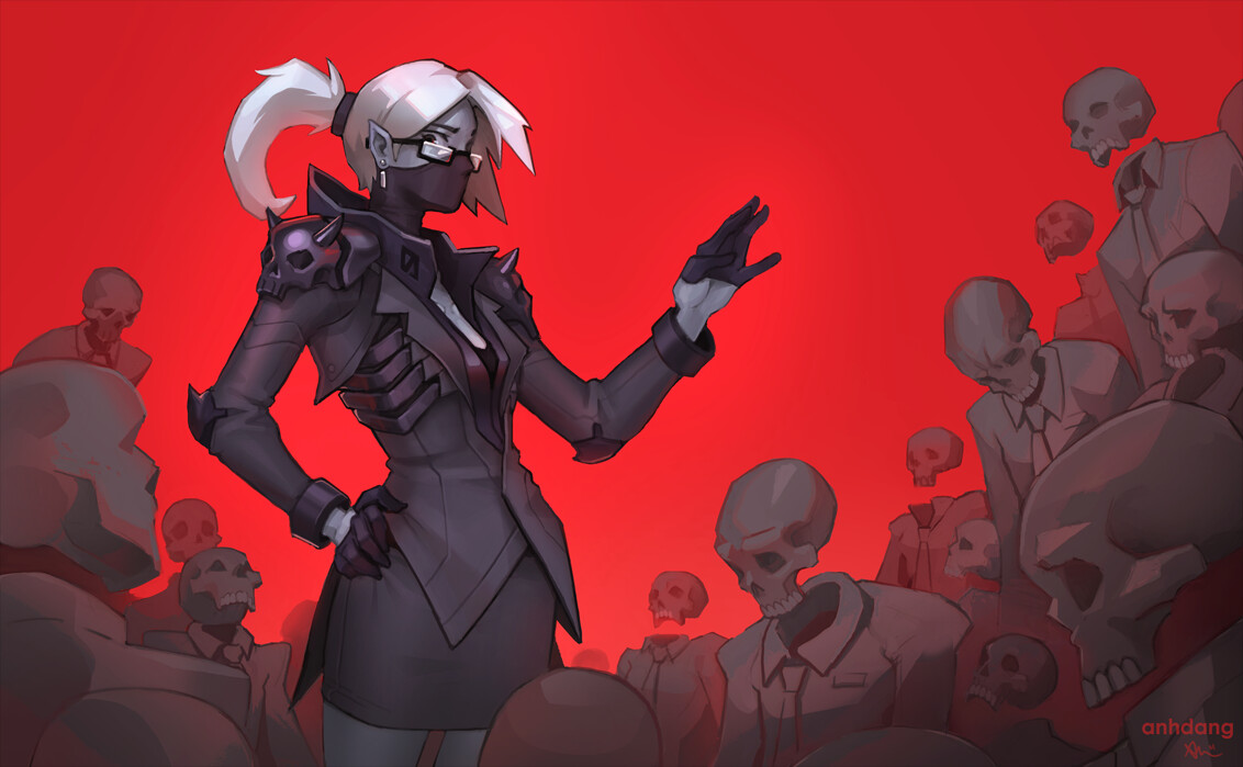 A Necromanager, a necromancer that’s an HR manager.

She, quite literally, manages human resources. The members of her army are worked to the bone.