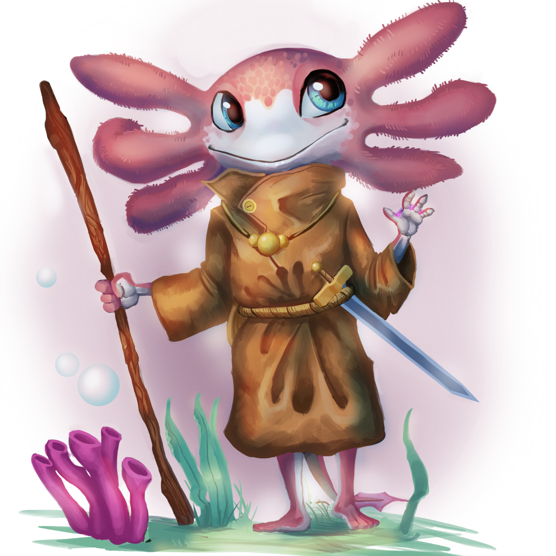 Artstation Character Design Challenge Axolotl Adventurer