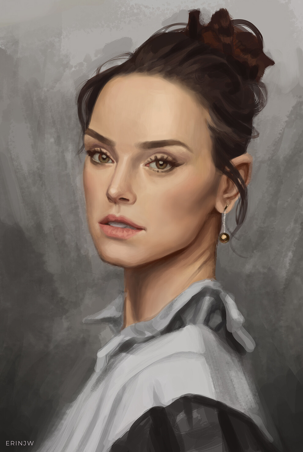 Artstation Digital Portrait Study Daisy Ridley Erin J Walker