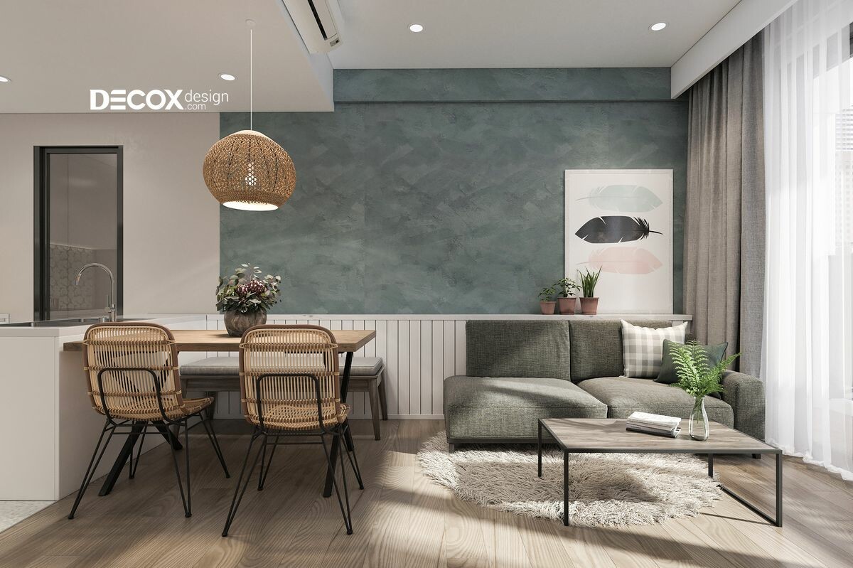 decoxdesign design - Trang trí phòng khách ấn tượng với giấy dán tường