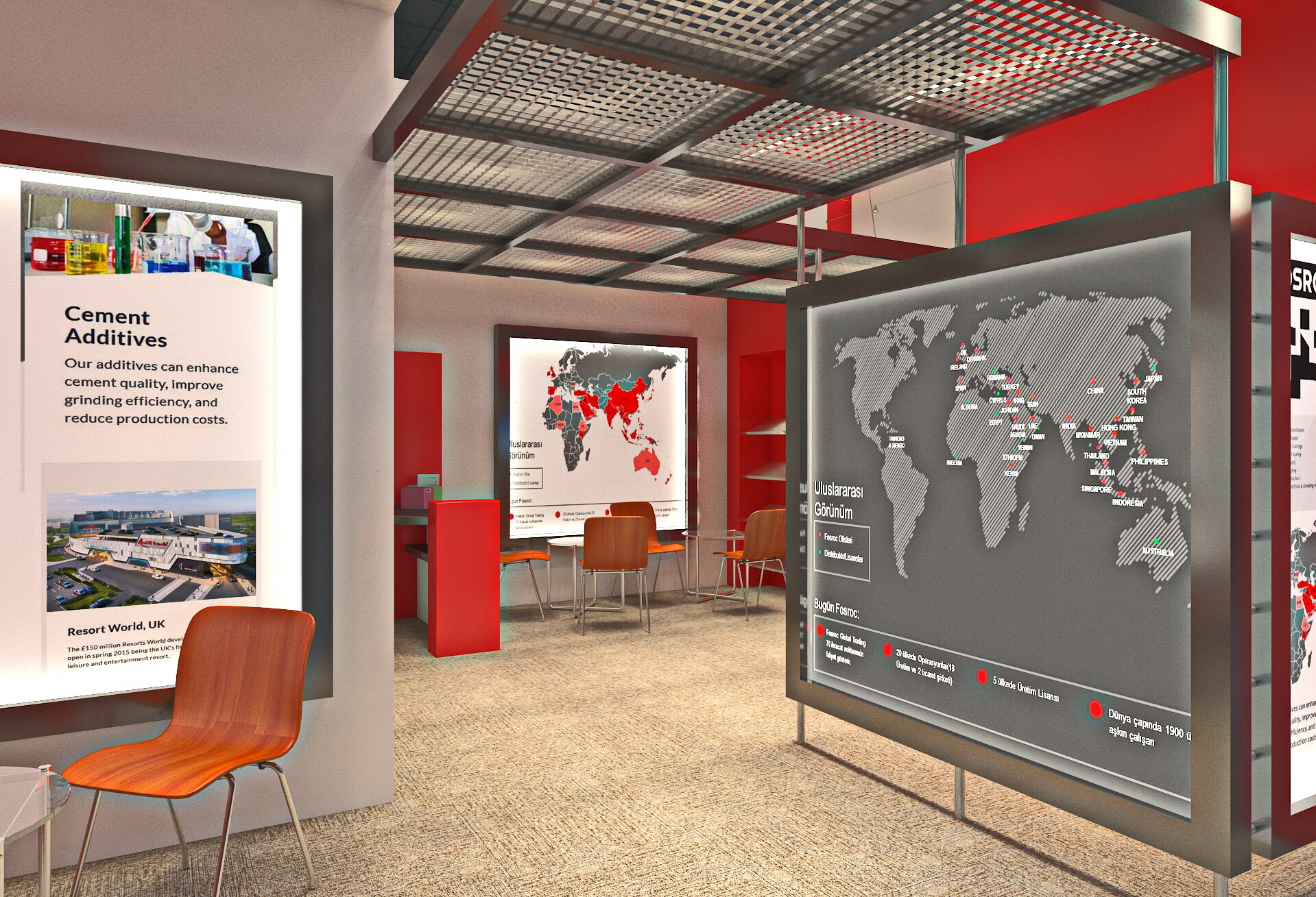 Rendforce Cg Design And Render Works For Fosroc Fair Stand At Istanbul Turkey