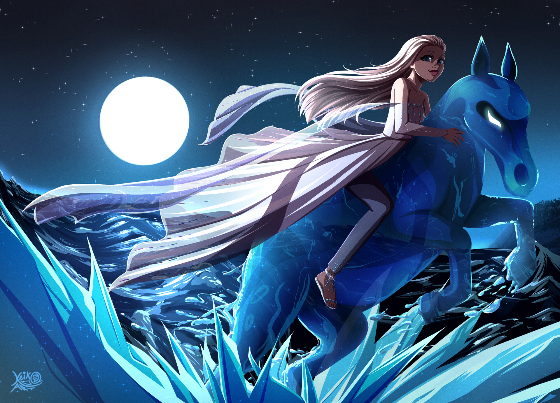 elsa in the dark sea