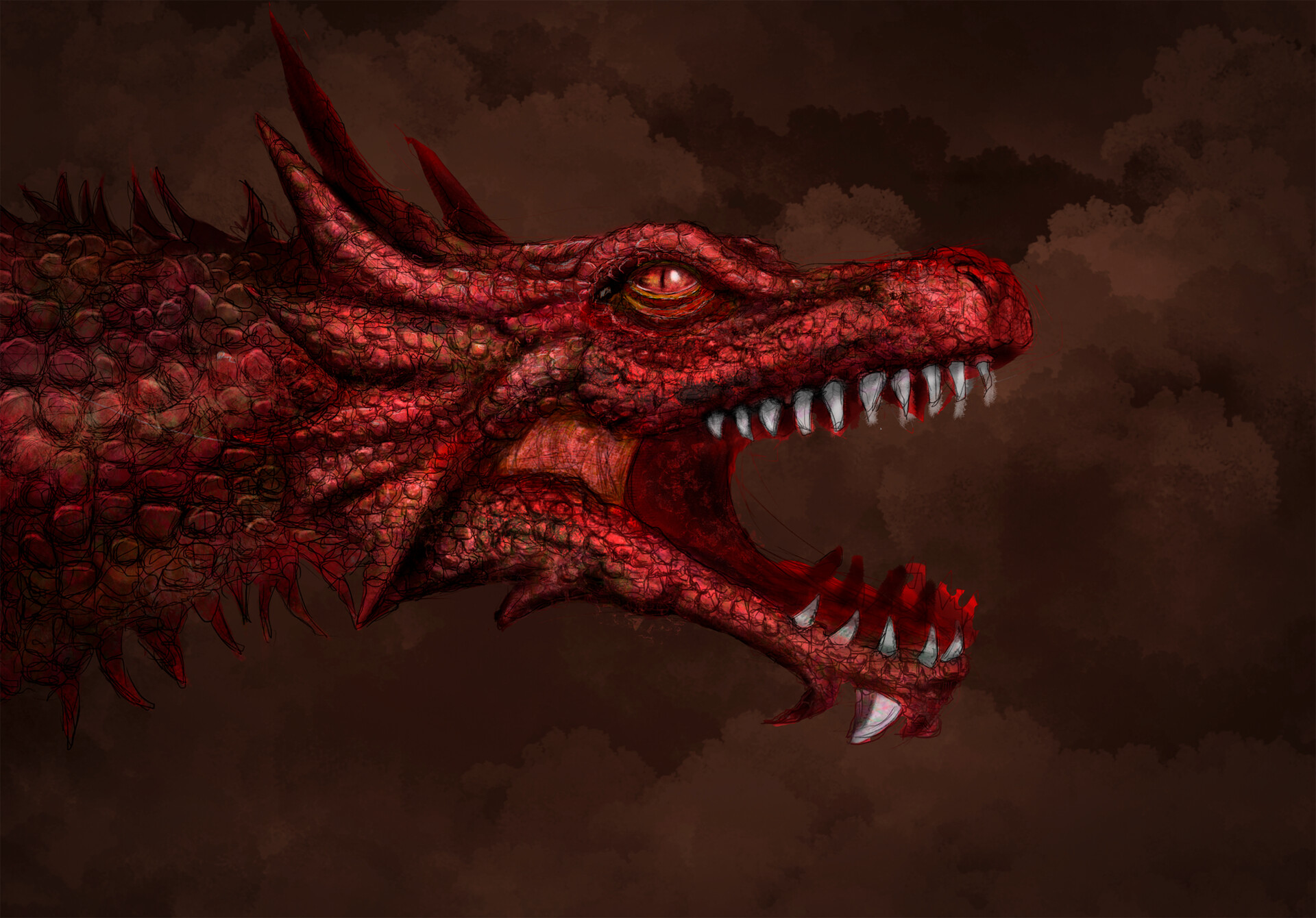 ArtStation Red dragon's head