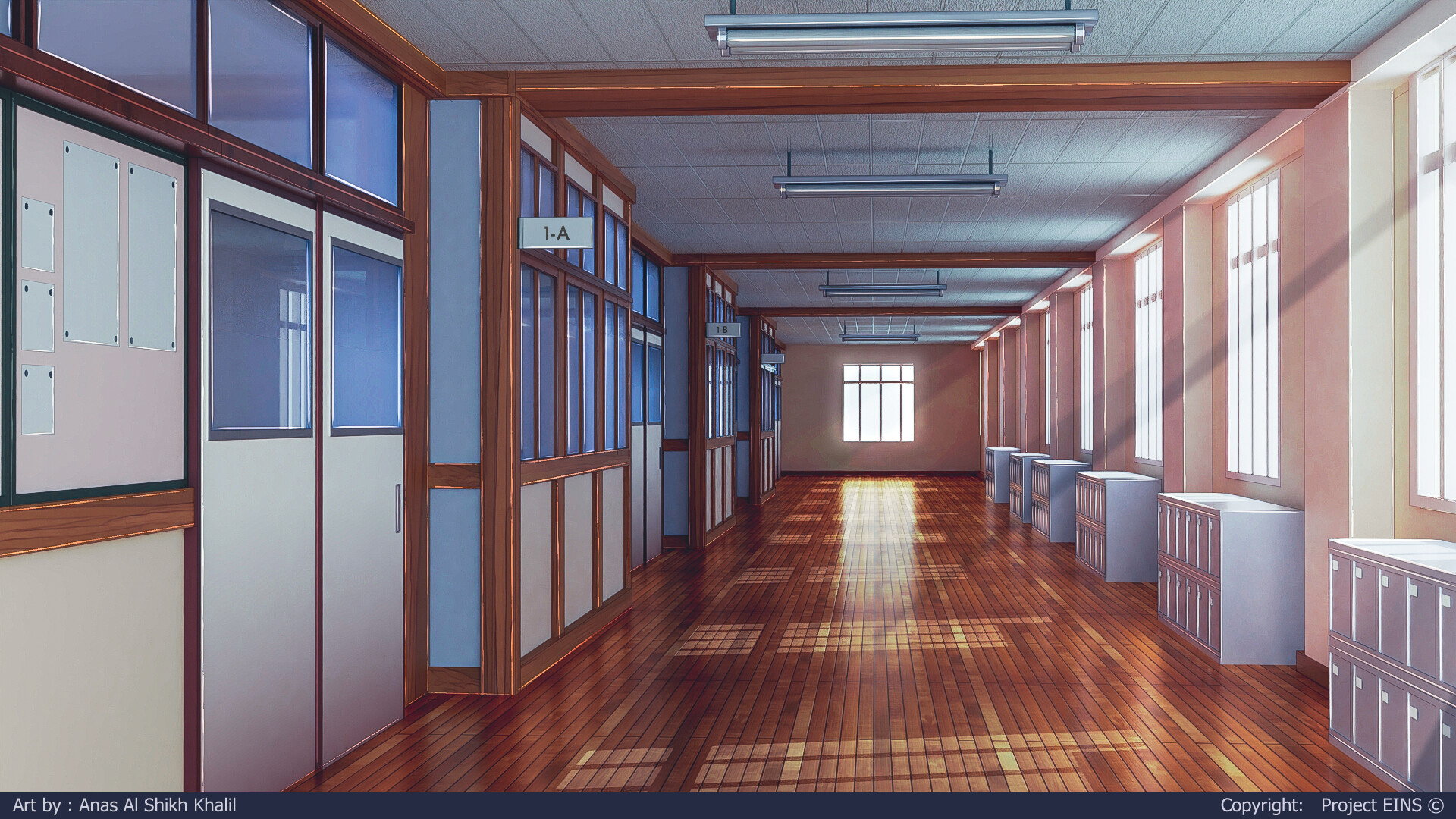 Фон школы аниме коридор размер 9:16