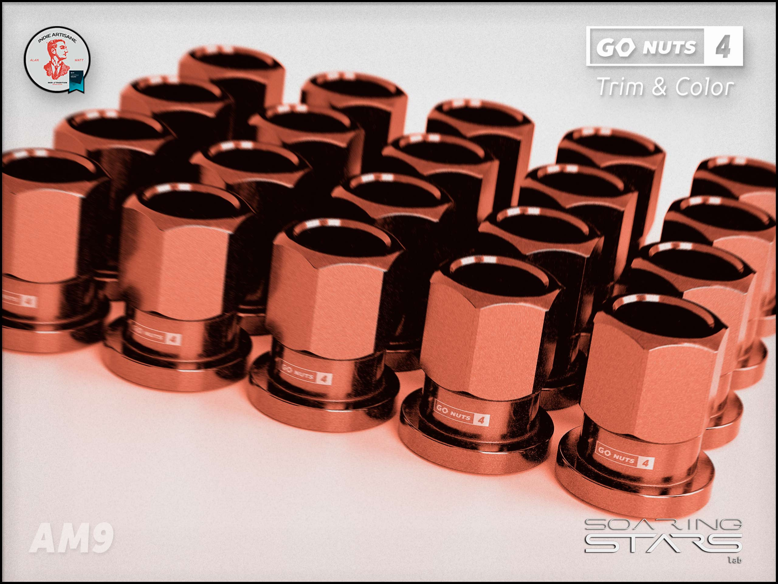Soaring Stars lab, red anodized aluminum light alloy nuts