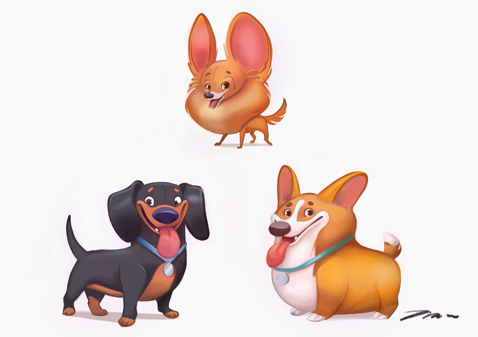 Artstation Dogs Characterdesign Iva Trstenjak