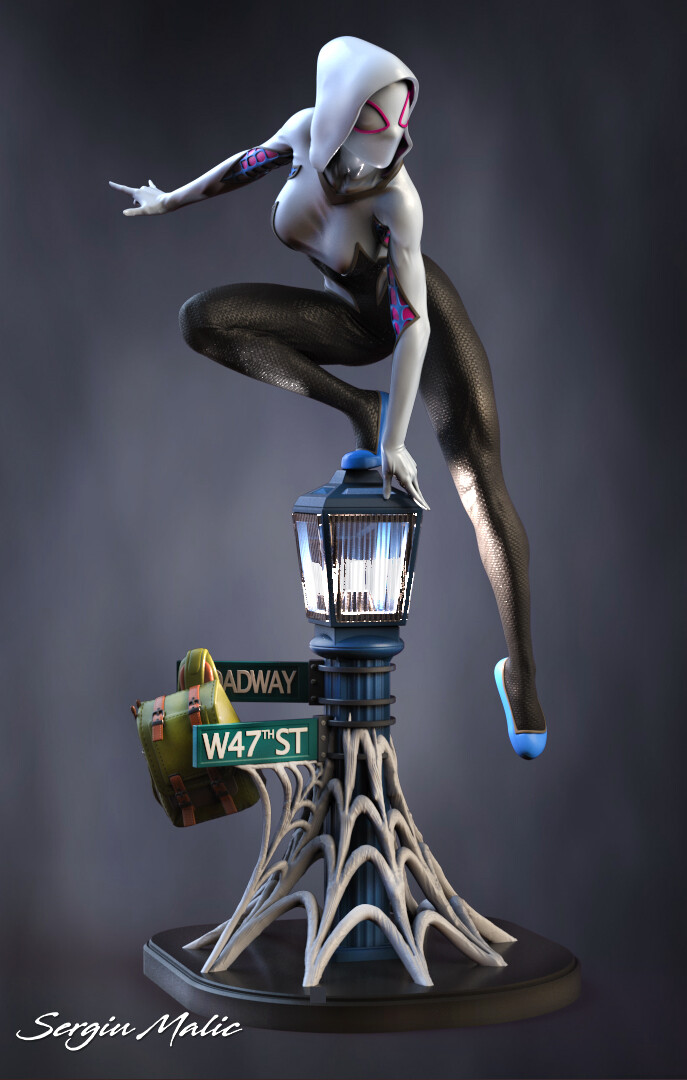 Artstation Spider Gwen For 3d Printing Sergiu Malic