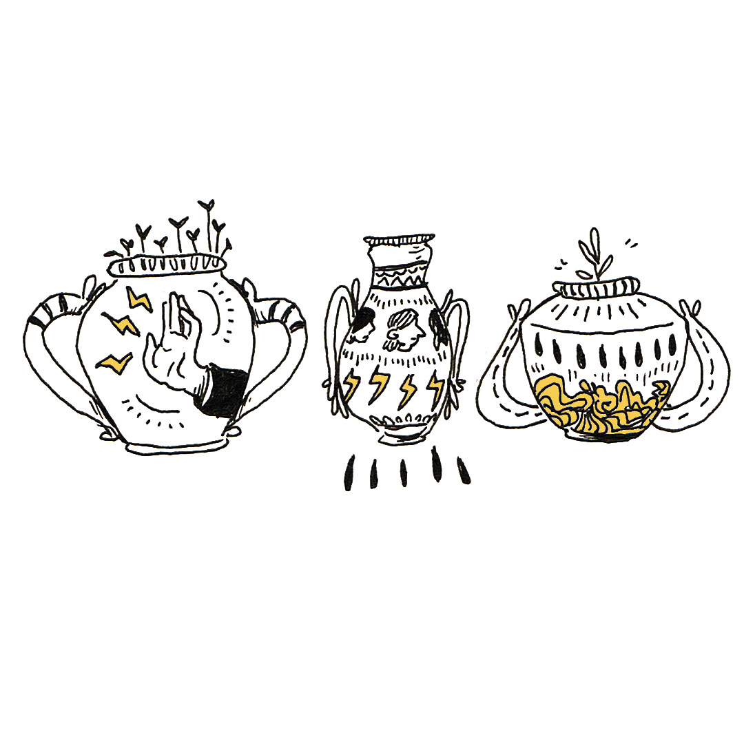 ArtStation 3 ceramic pots, 2016/2017