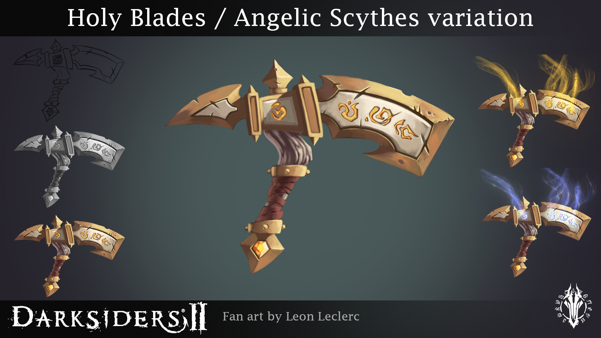 Artstation Darksiders 2 Weapon Fan Art Leon Leclerc Darksiders scythe game weapon concept lung weapons character ds1 ii death scythes harvester chaos sword power guns cool asset legendary. artstation darksiders 2 weapon fan