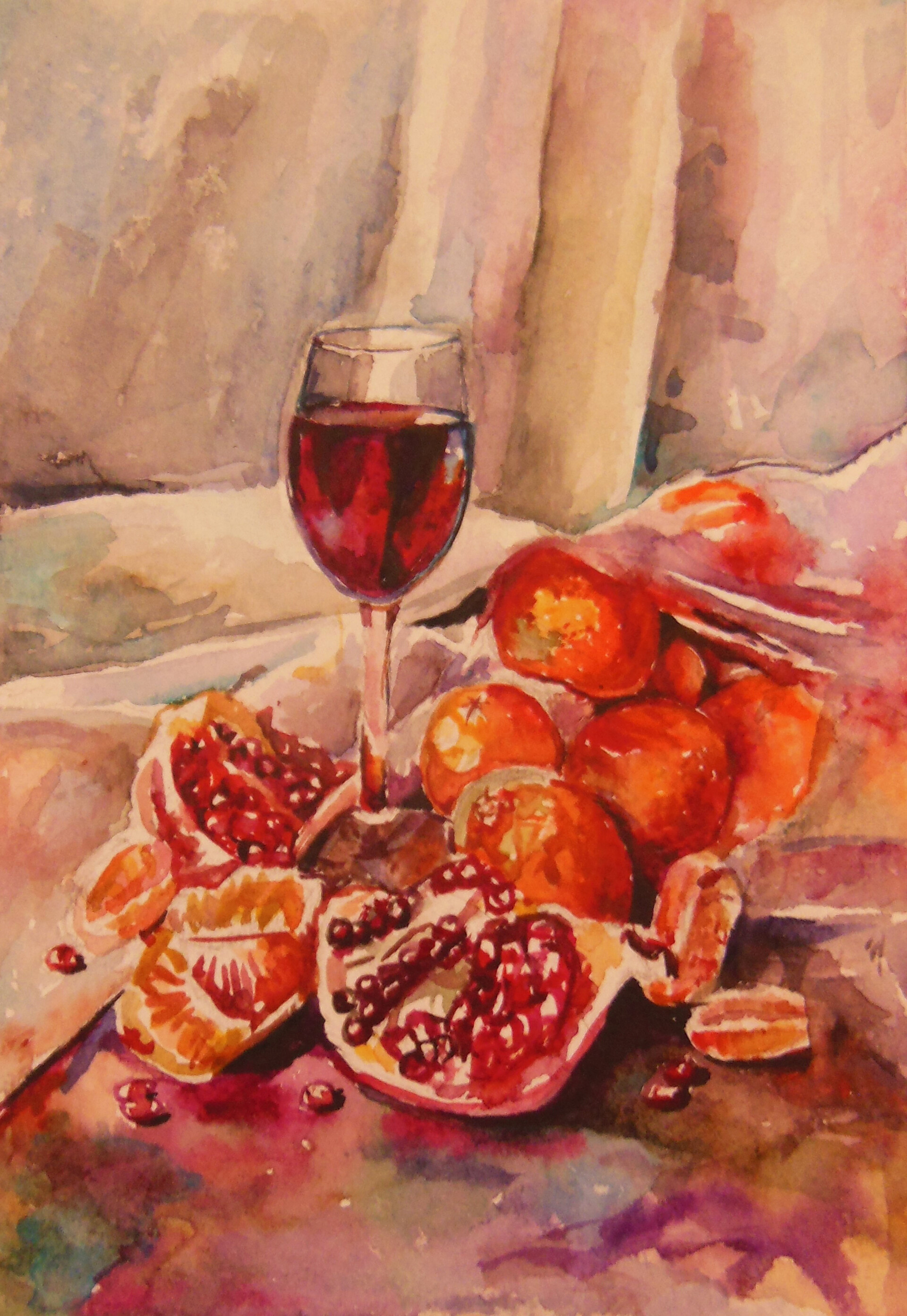 Artstation Still Life With A Glass Watercolor 2017 Lecy Dar
