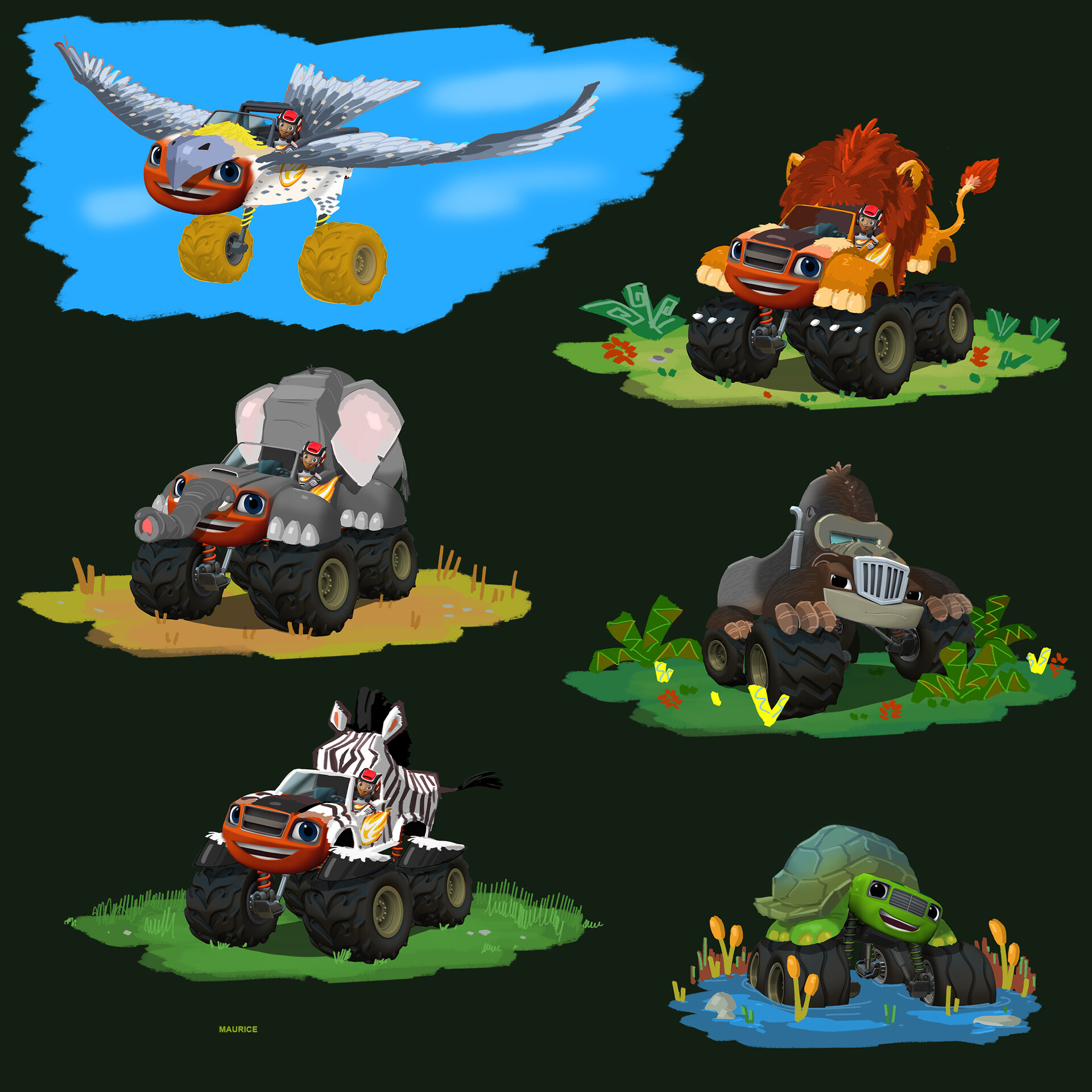 Blaze and the monster machines animals sales