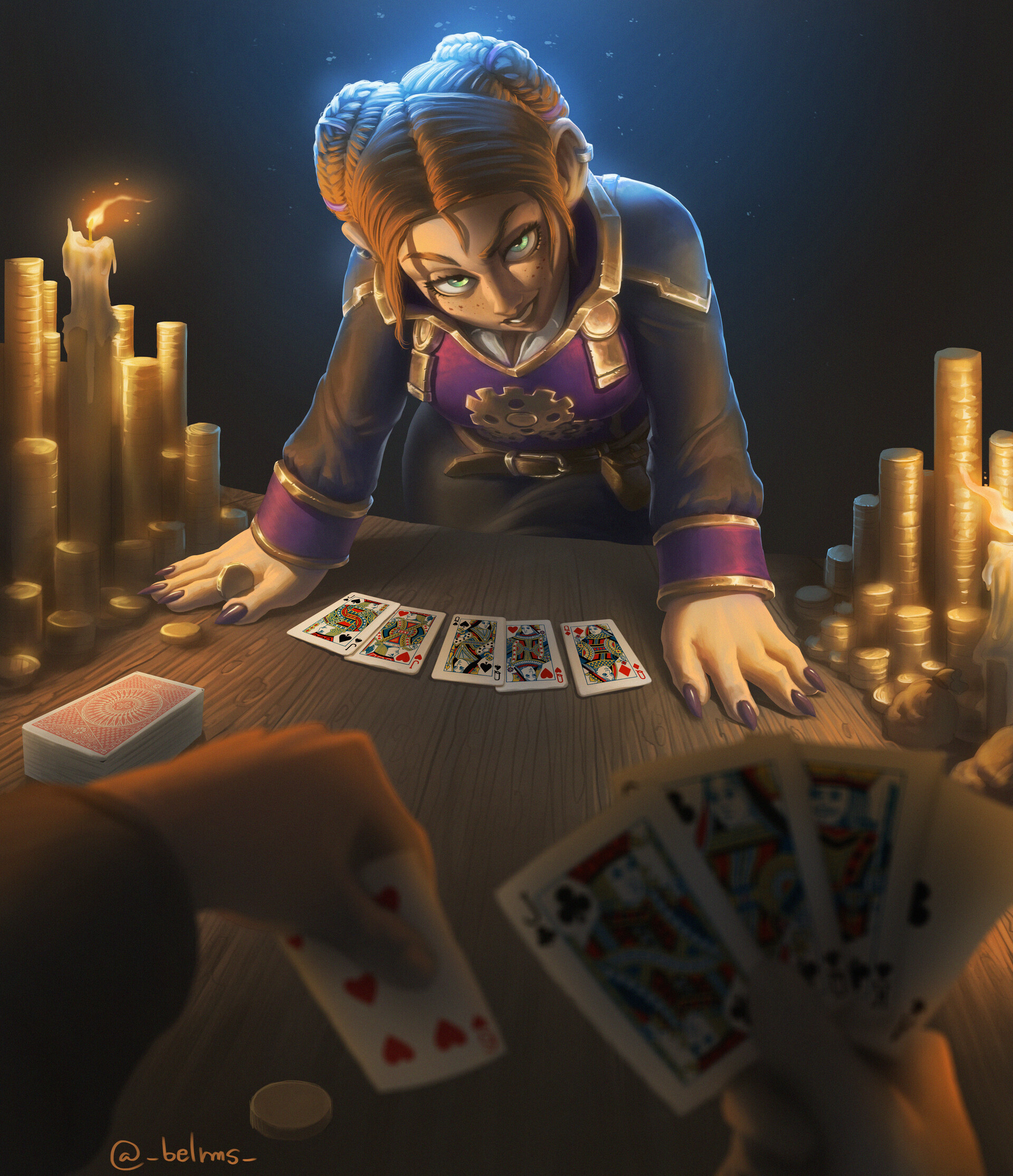 even a professional gambler belms