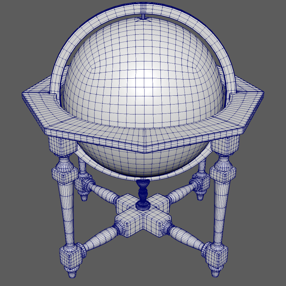 Globe model created in Maya 2019