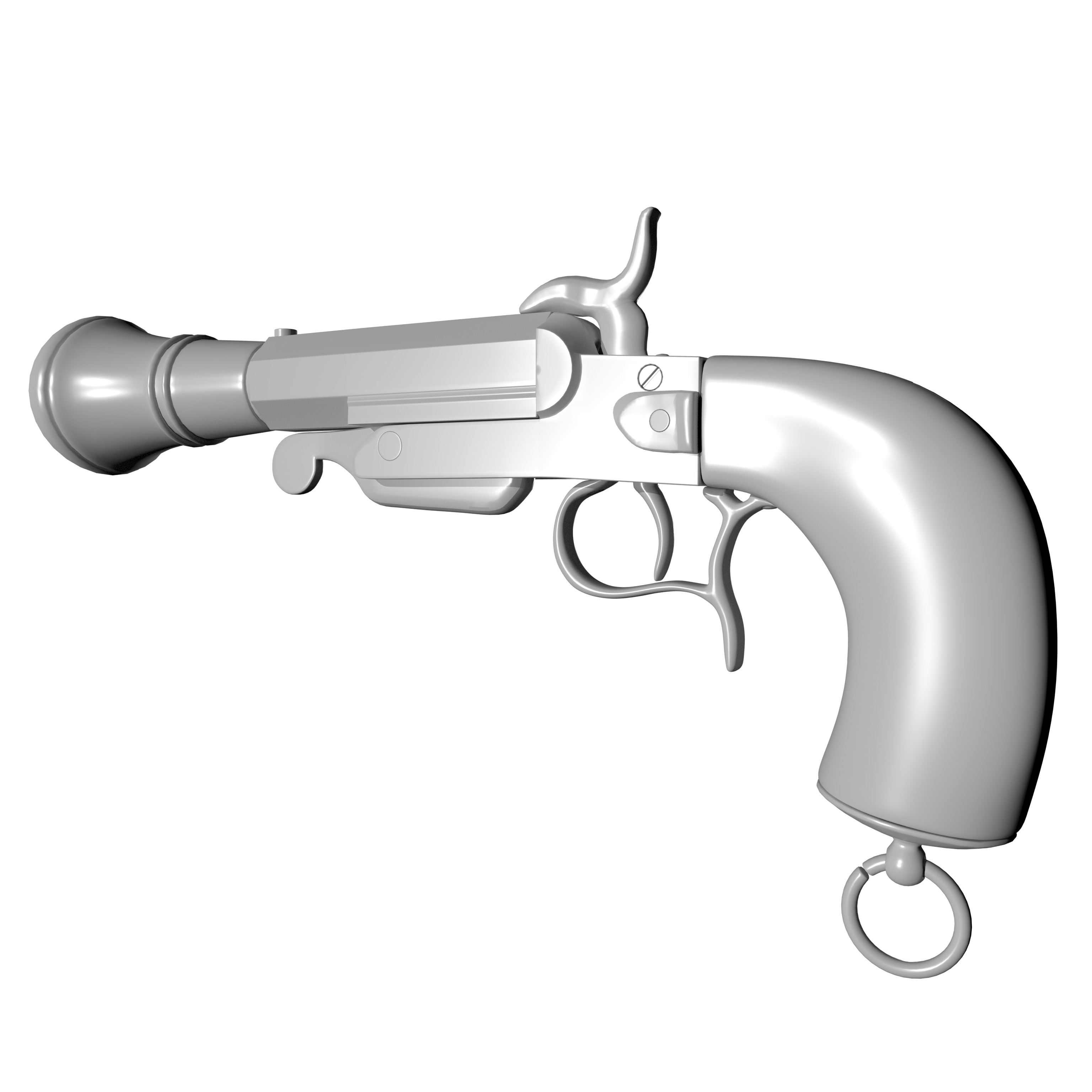 A Blunderbuss pistol model I created in Maya 2019. Maybe a little too dense...