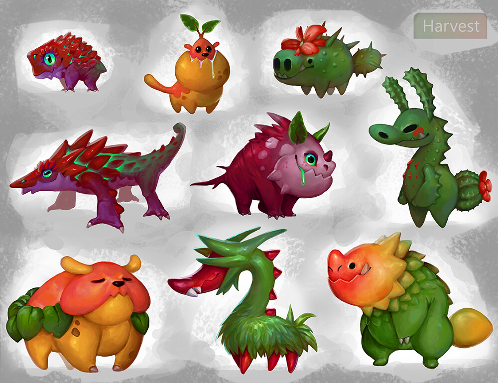 Harvest types, final designs 