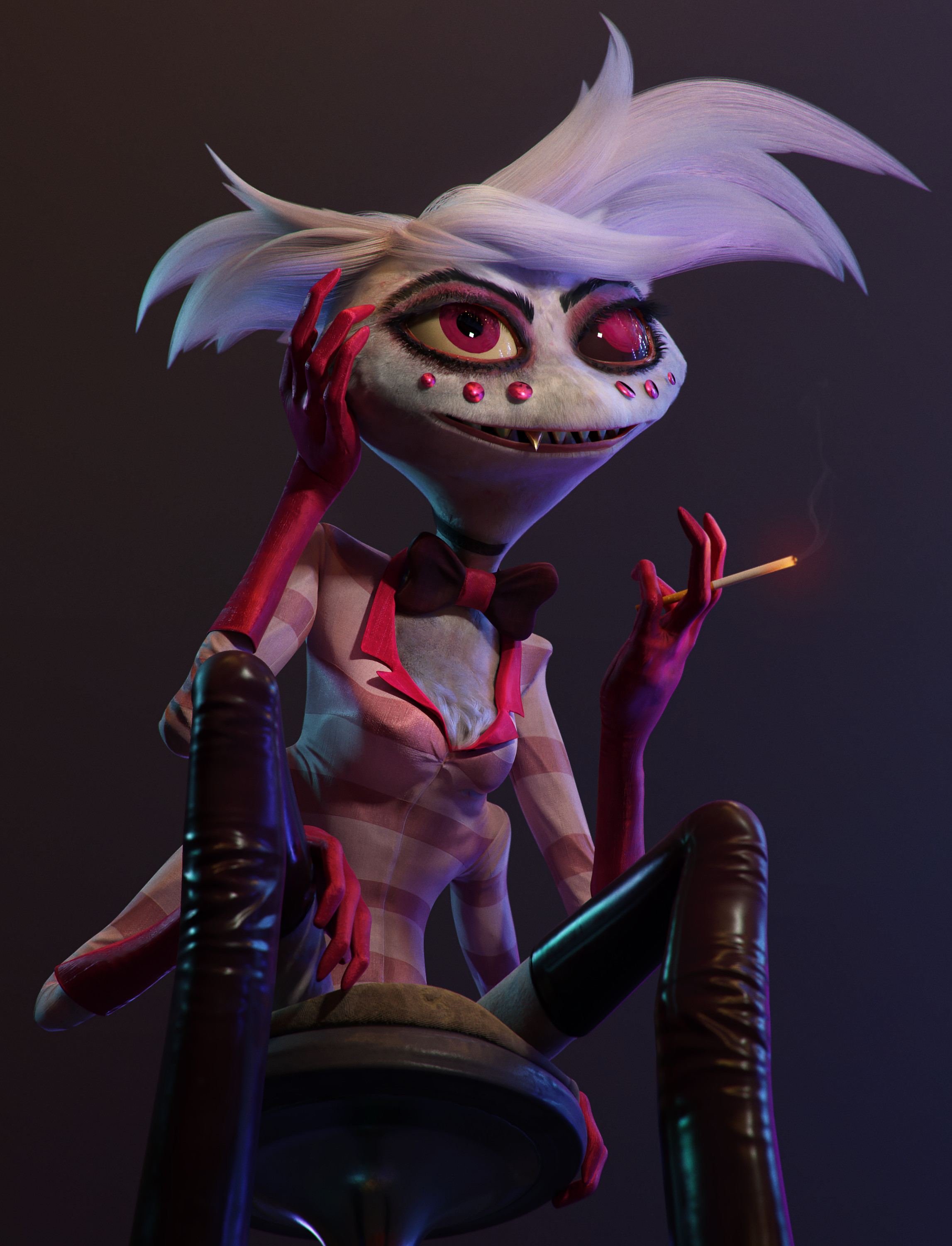 Joanna kobierska hazbin hotel fanart angel dust