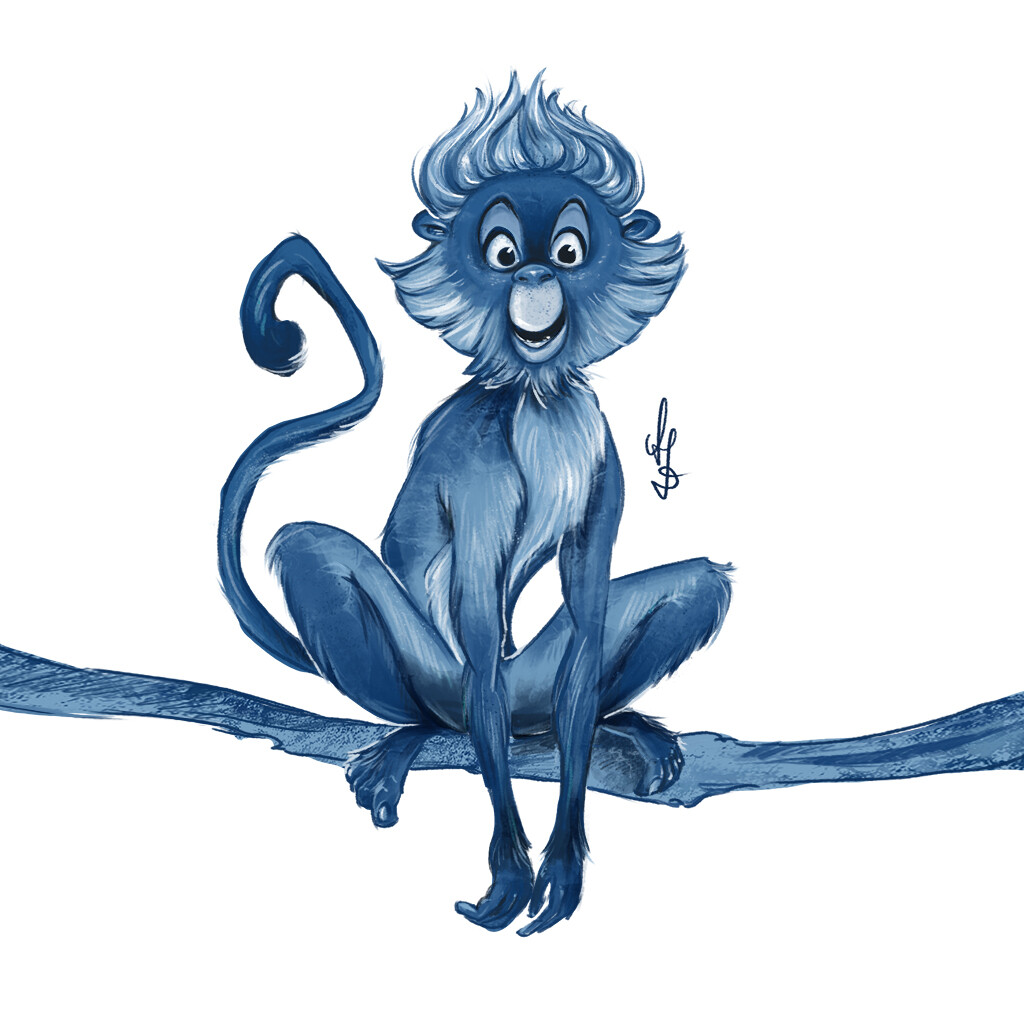 Anna Dłużewska - Blue monkey - draw this in your style challenge Anna Dłużewska - Blue monkey - draw this in your style challenge
