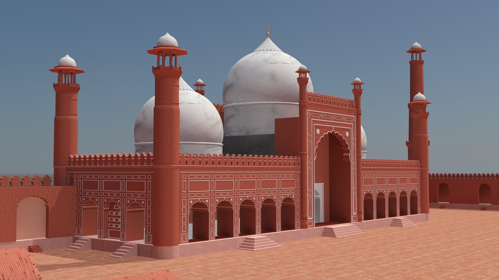 Rizwan Umer 3d Badshahi Mosque Modeling And Texturing