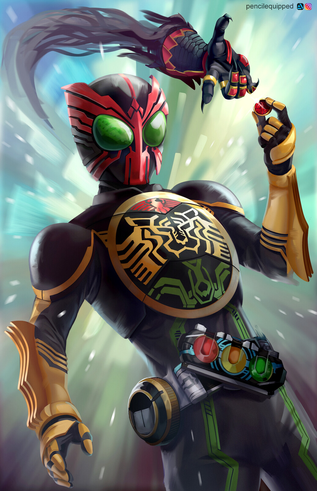 Artstation Kamen Rider Ooo Pencil Equipped
