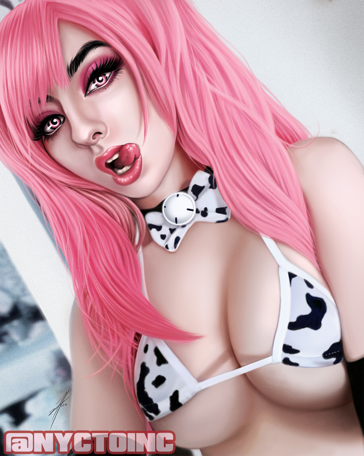 🖤😈 Cartoon Girl #8 Sexy Pink Cow Girl Vkryp 😈🖤 