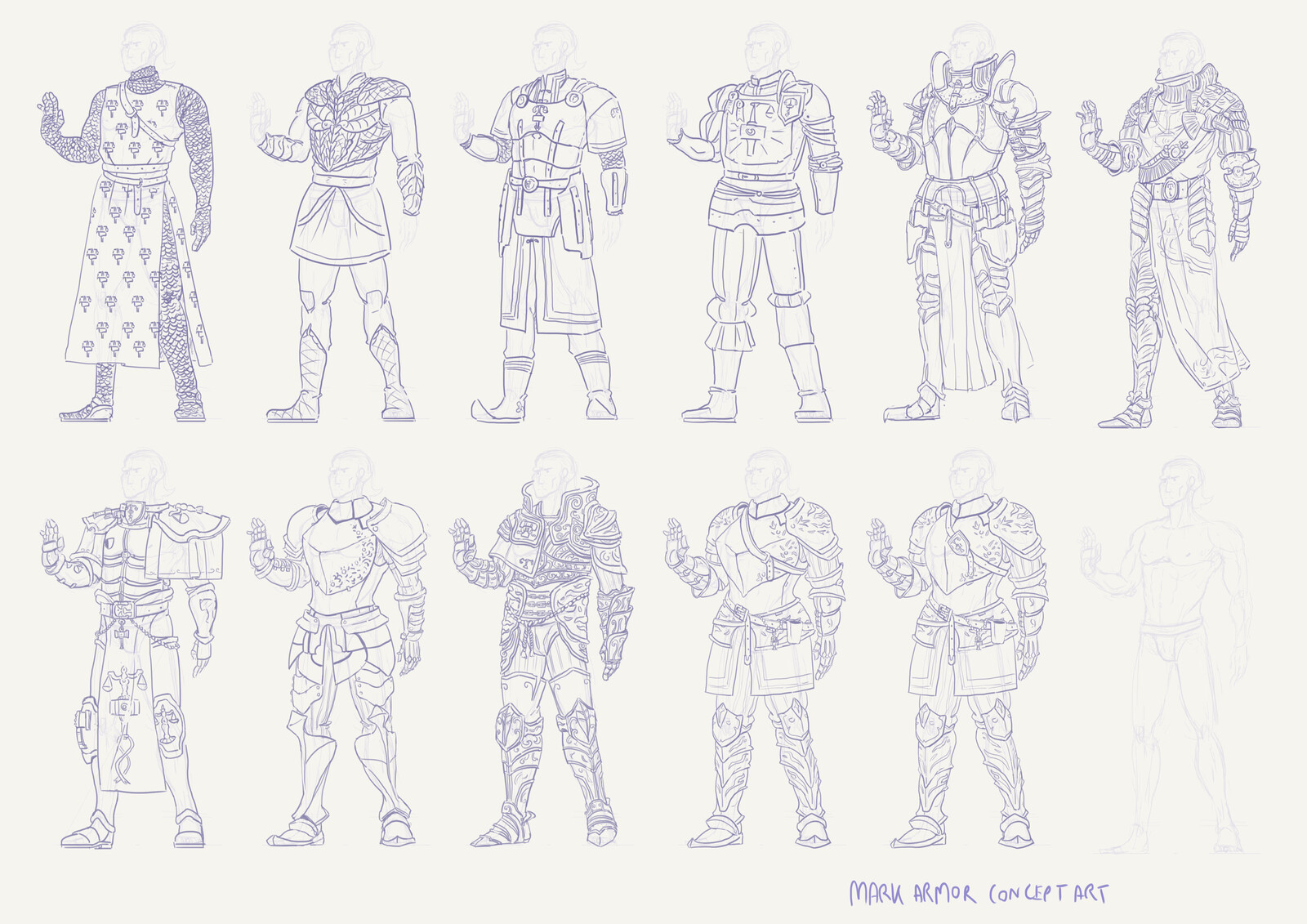 Exploratory armor concept research. It goes from left to right.