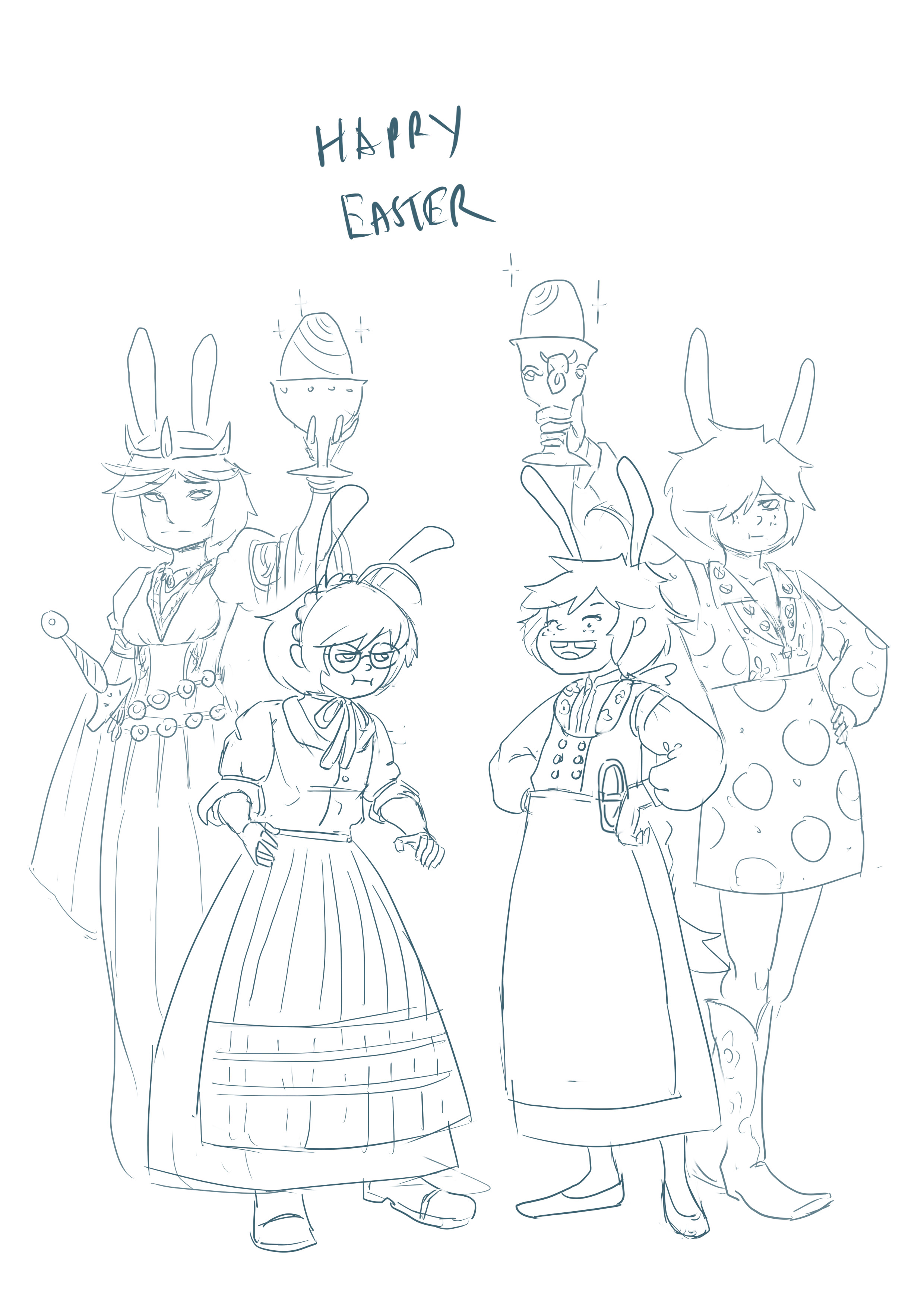 Old Easter pic. Easter is the best time to compare Welsh and Finn dresses.