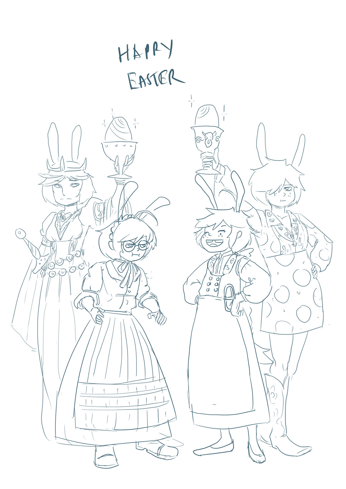 Old Easter pic. Easter is the best time to compare Welsh and Finn dresses.