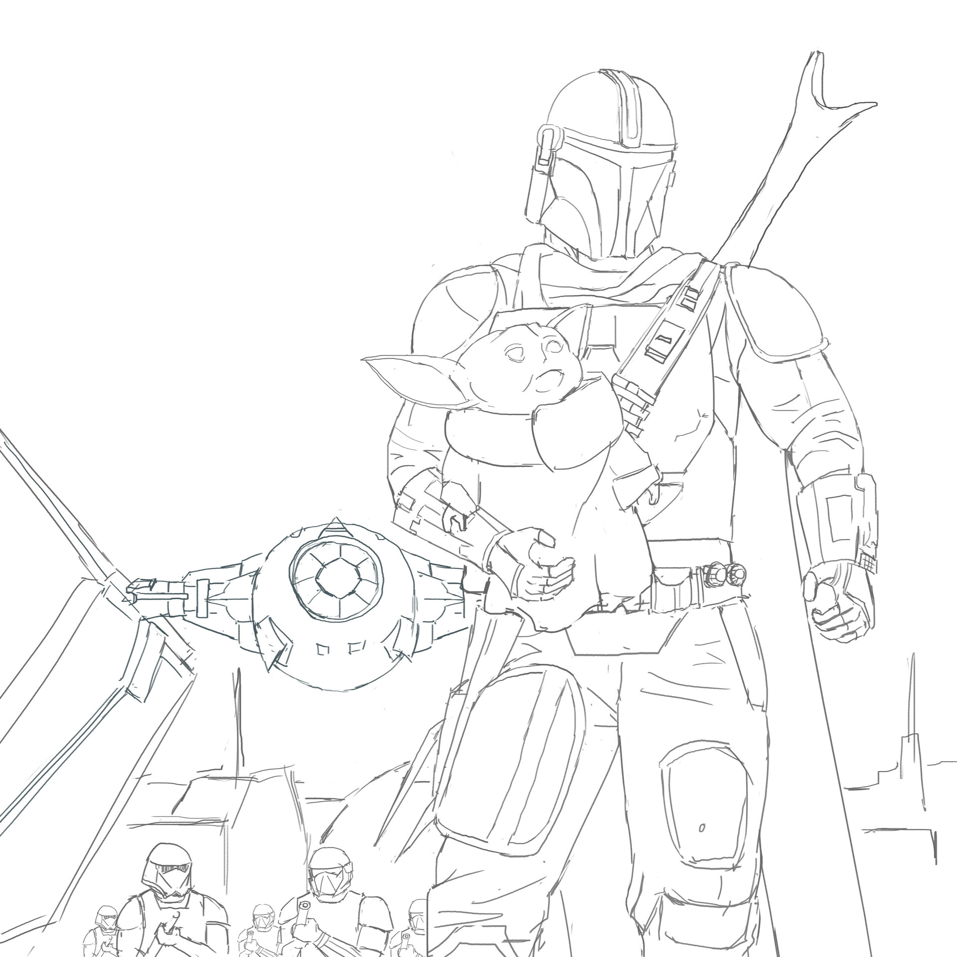 ArtStation - The Mandalorian & Baby Yoda Fanart