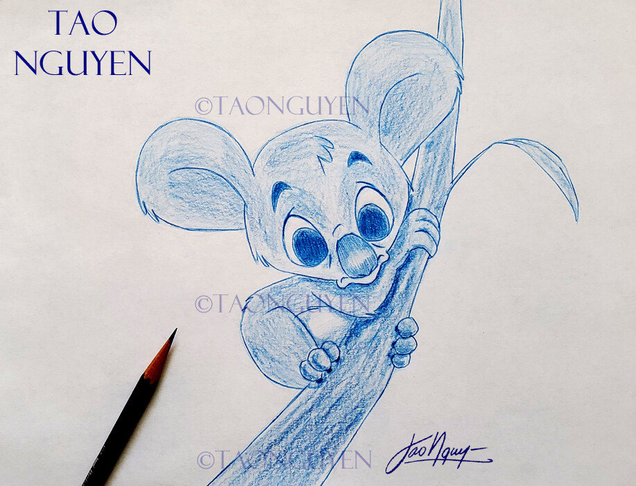 Artstation Tao Nguyen S Baby Koala Bear In Tree Drawing Tao Nguyen