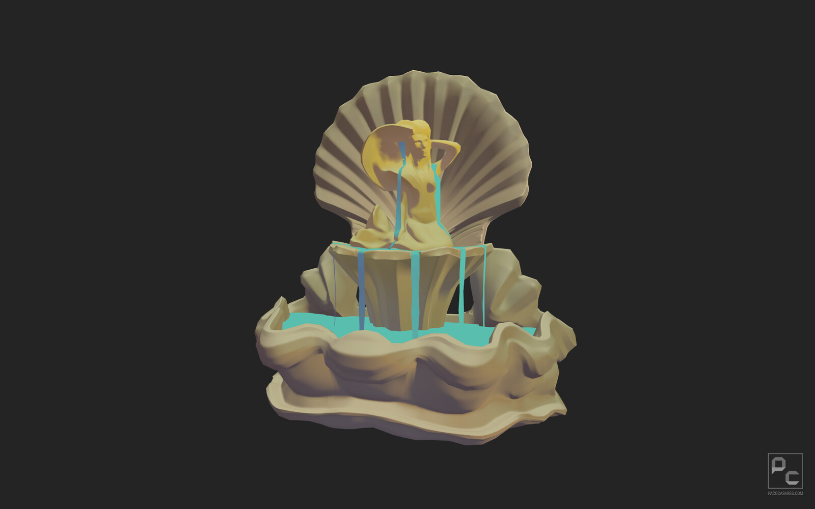 Mermaid Fountain Isolated