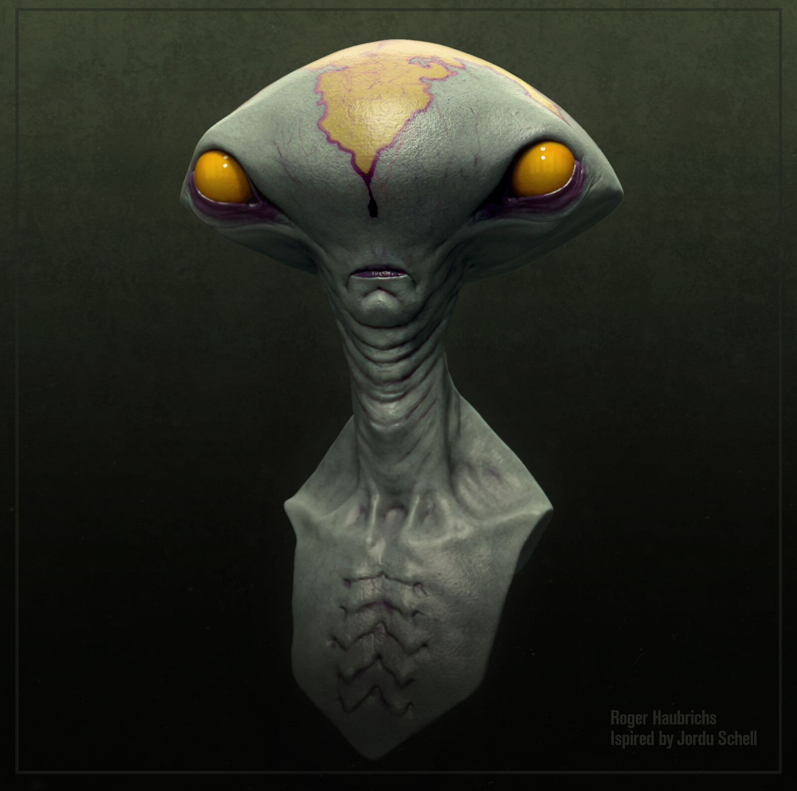 Artstation Alien Inspired By Jordu Schell Work S Roger Haubrichs