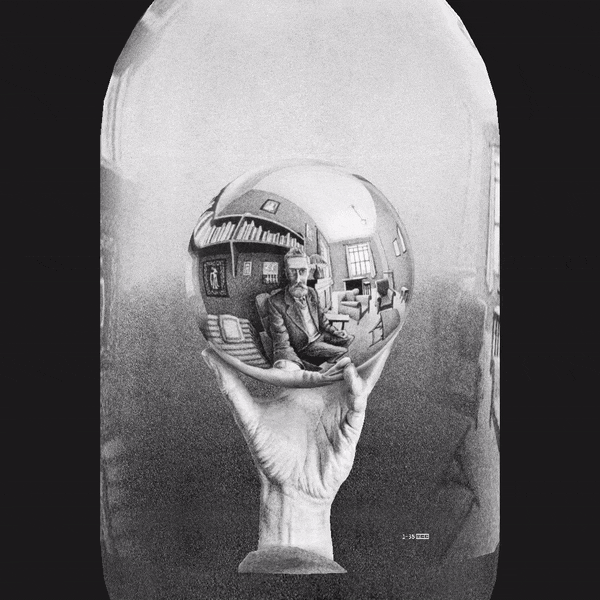 hand with reflecting sphere
