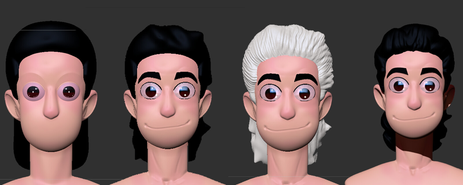 Stages of figuring out how to sculpt hair