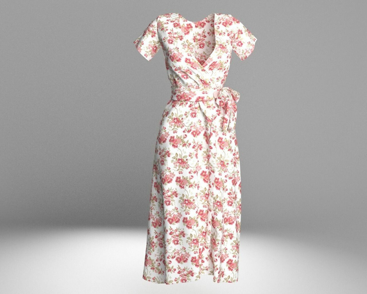 ArtStation - Stylish Designer Women Wrap Dress 3D model