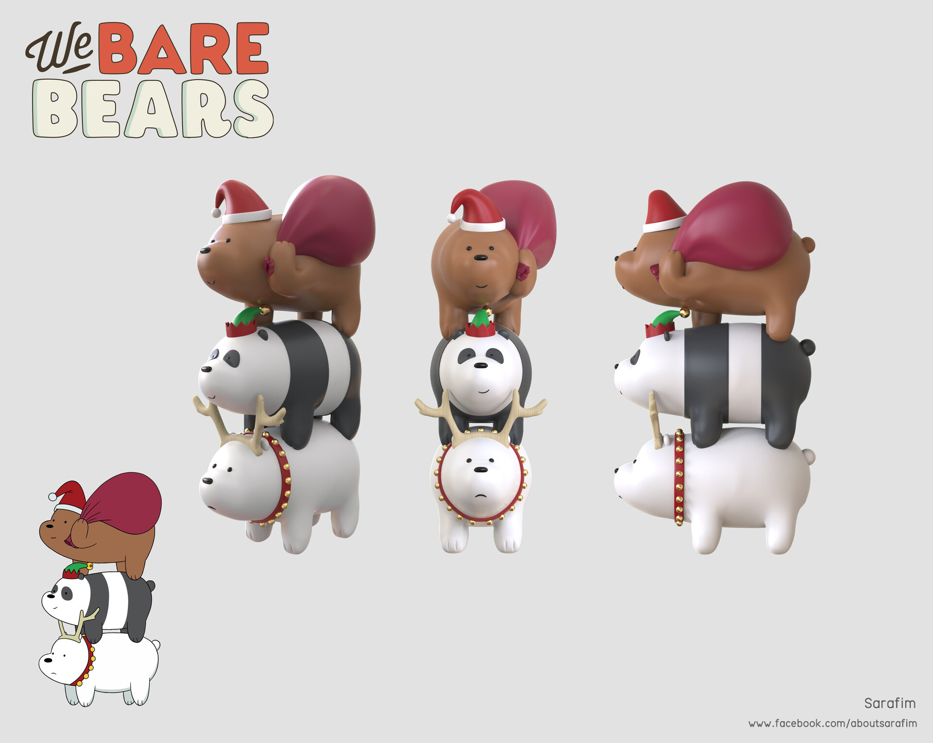 ArtStation We Bare Bears Christmas